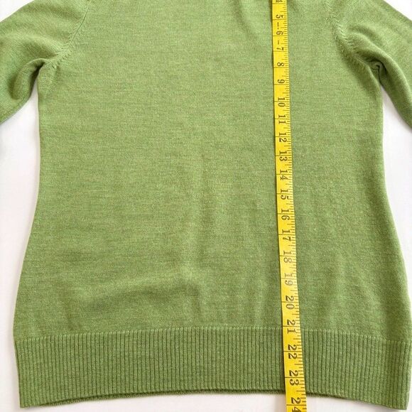 Victor Alfaro 100% Wool Knit Turtleneck Sweater Green Sz M Pullover Classic - Picture 6 of 6